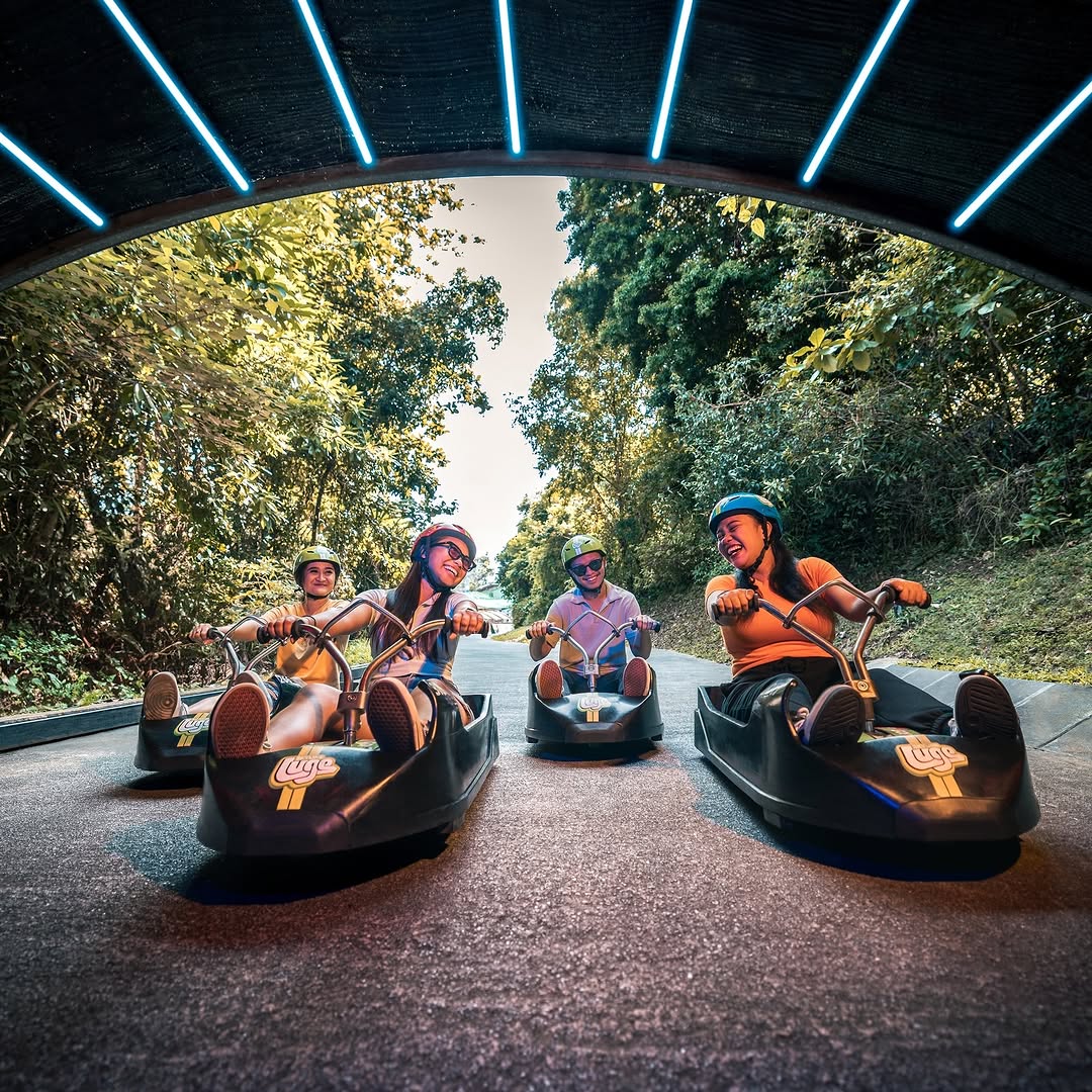 Riders enjoying Skyline Luge Singapore